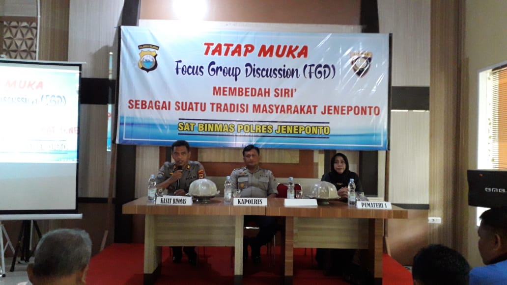 Sat Binmas Polres Jeneponto Lakukan Kegiatan Tatap Muka FGD