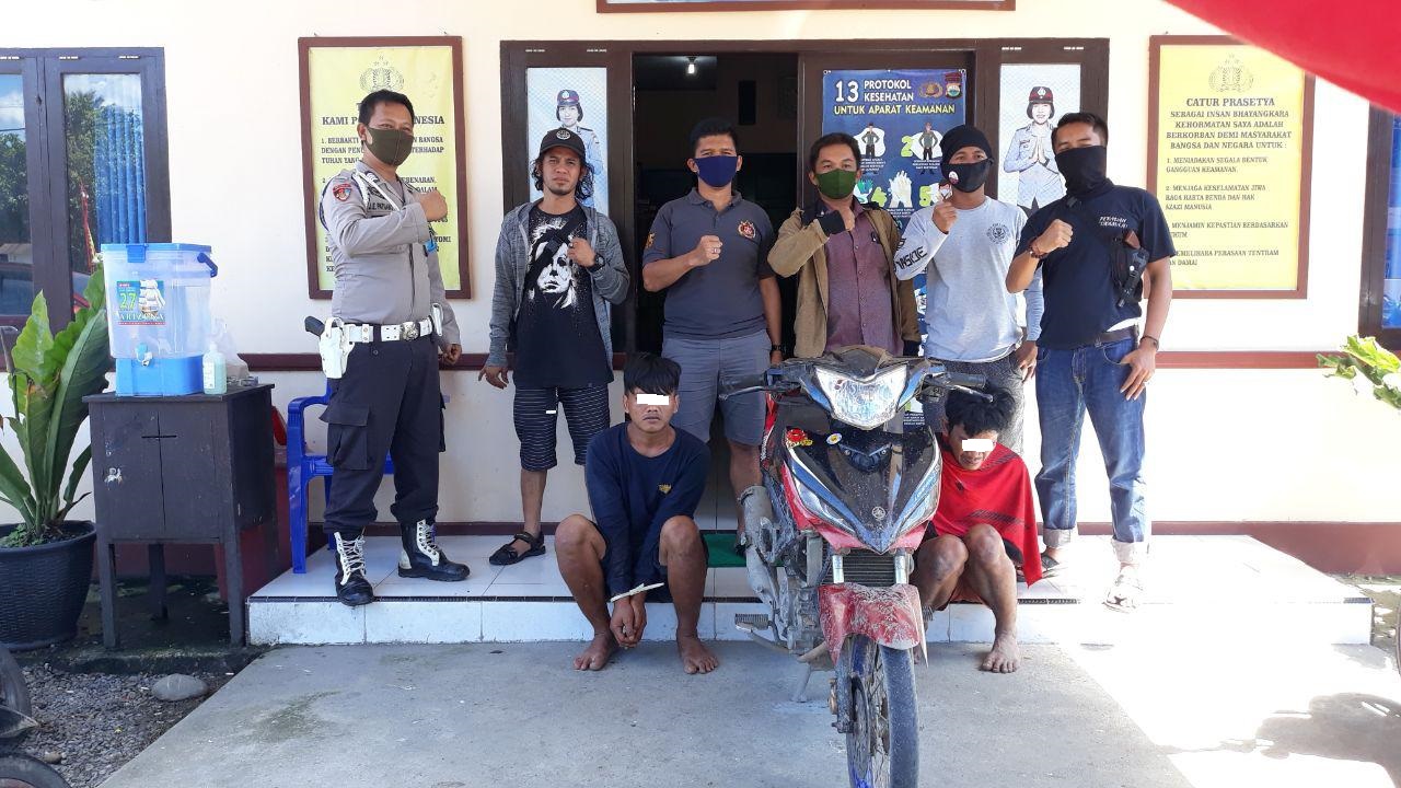Dua Pelaku Curanmor Digelandang Unit Reskrim Polsek Sukamaju
