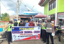 Operasi Zebra, Sat Lantas Polres Lutim Gelar Sosialisasi Peraturan Berlalu Lintas Pada Pengendara