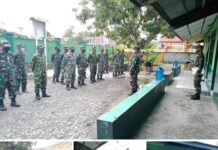 PJS Danramil 04 Padang Sappa, Pelda Deri Pakan Pimpin Apel Pagi