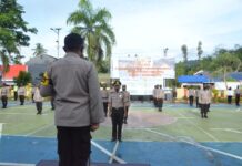 Kapolres Luwu Timur Pimpin Upacara Kenaikan Pangkat Pengabdian Anggota