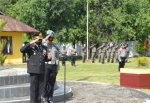 Kapolres Luwu Timur Pimpin Upacara Tabur Bunga Hari Pahlawan Tahun 2020