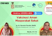 Kadis Kominfo dan Kadis Kesehatan Lutim Jadi Narasumber Webinar KPCPEN