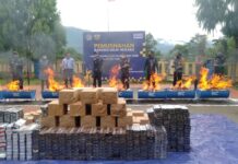Bea Cukai Malili Musnahkan Ribuan Batang Rokok dan Ratusan Liter Miras