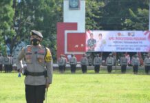 Kapolres Luwu Timur Pimpin Apel Pergeseran Pasukan PAM TPS