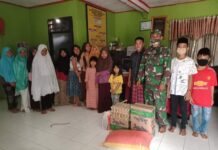 Babinsa Serda Dediman Silaturahim di Kantor Panti Asuhan Babul Jannah