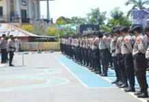 Kapolres Luwu Timur Lepas Personil BKO Polres Wajo Dalam Pengamanan Pilkada