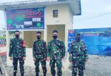 Pendisiplinan Protokol Kesehatan, Personel Koramil 1403-04/Padang Sappa Piket di Posko Kogasgabpad