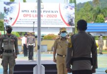 Polres Luwu Timur Laksanakan Apel Gelar Pasukan Operasi Lilin 2020