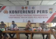 Jajaran Polres Bone Gelar Konferensi Pers Penanganan Kasus Sepanjang Tahun 2020