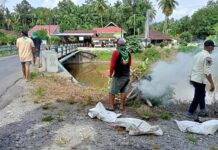 Peduli Lingkungan, Komunitas Pencinta Alam Pungut Sampah di Sungai Desa Sindu Agung