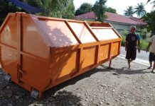 Peduli Lingkungan, Karang Taruna Beringin Jaya Buat Bak Sampah Umum