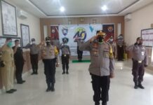 Wakapolres Luwu Timur Pimpin Upacara Peringatan HUT ke-40 Tahun Satpam Secara Virtual
