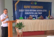 Sekda Lutim Buka Rapat Koordinasi Gugus Tugas Reforma Agraria