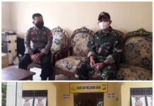 Jaga Sinergitas TNI-Polri, Danki Kompi Senapan B Yonif 726/Tamalatea Sambangi Kantor Polsek Bengo