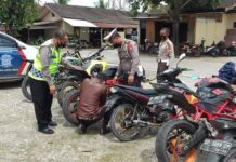 Delapan Motor Knalpot Racing Terjaring Razia Satlantas Polres Luwu Timur