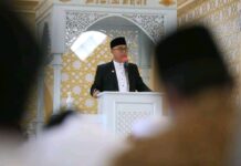 Sholat Ied di Masjid Babul Khair, Inilah Pesan Bupati Budiman