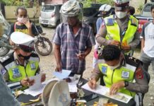 Satlantas Polres Luwu Timur Tindak Pelanggar Tertib Lalu Lintas
