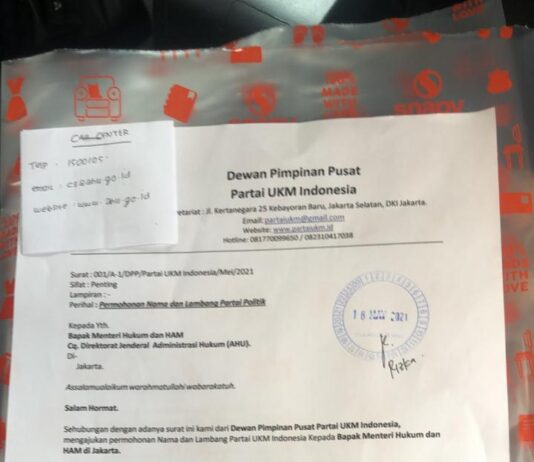DPP Partai UKM Indonesia Ajukan Permohonan Nama dan Lambang Partai ke Menkumham RI
