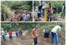 Budayakan Gotong Royong, Ketua BPD Tungke, Kadus, RT Saling Berbaur Dengan Warganya