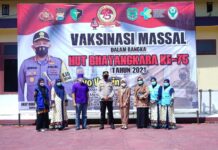 Peringati Hut ke 75 Bhayangkara, Polres Luwu Utara Gelar Vaksinasi Massal
