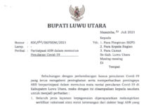 Pemda Luwu Utara Keluarkan Surat Perihal Partisipasi ASN Putus Penularan Covid-19, Ini 5 Butir Partisipasinya !