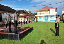 Polres Luwu Utara Gelar Upacara Kenaikan Pangkat Pengabdian Personel