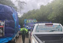 Pasca Bencana Tanah Longsor, Sat Lantas Polres Luwu Timur Lakukan Pengaturan Arus Lalu Lintas