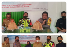 Kades Mattirowalie Salurkan BLT Desa, Bhabinkamtibmas Imbau Warga Jaga Prokes !