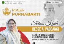 Hari Ini Kadis Sosial Luwu Utara Masuki Masa Purnabakti