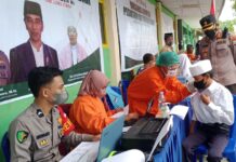 Polres Luwu Utara Gelar Vaksinasi Merdeka di Pondok Pesantren Assadiyah Desa Pattimang