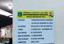 Sejumlah Proyek APBD di Desa Wewangriu Nyelonong, Ada Yang Salah Tulis Nama Dinas
