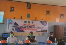 Camat Masamba Hadiri Sosialisasi Vaksinasi Covid-19 di UPT SMP Negeri 4 Masamba