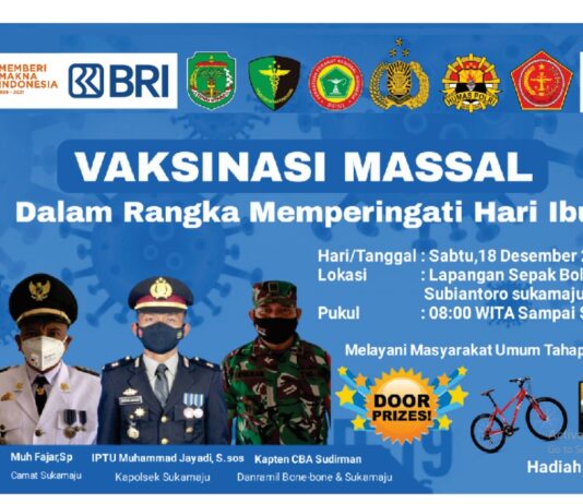 Besok, Dalam Rangka Peringati Hari Ibu Diadakan Vaksin Massal dan Senam Bersama