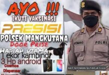 Polsek Mangkutana Siapkan Satu Ekor Kambing Door Prize Vaksin