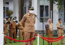 Vakum Akibat Pandemi, Pemda Luwu Utara Kembali Gelar Upacara Bendera dengan Menerapkan Protkes