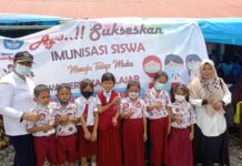 Percepat Target Vaksin, Tiga UPT SD di Bone-Bone Gabung Melaksanakan Imunisasi Vaksin Anak