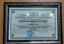 Terbaik Ke-2 Se-Sulsel Dalam Penanganan Perkara Pidsus, Kajari Luwu Utara : Semoga Memotivasi Tingkatkan Kinerja