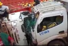 Kecelakaan di Area Tambang PT. IMIP, Truck Muat Karyawan Terbalik !