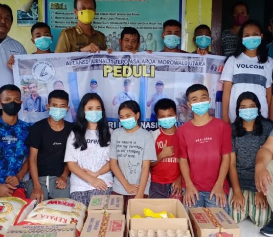 Jurnalis Morowali Utara Bagikan Ratusan Paket Sembako, Bentuk Kepedulian dalam Rangka HPN
