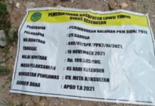 Baru Sebulan Selesai Dikerjakan, Proyek Penataan Halaman PKM Bone Pute Sudah Rusak