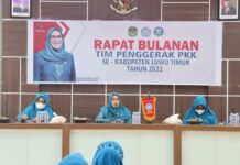 Ketua TP PKK Lutim Ikuti Puncak HKG PKK ke-50 Secara Virtual
