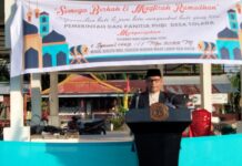 Sholat Idul Fitri di Lapangan Desa Tolada, Camat Malangke Bacakan Sambutan Seragam Bupati Luwu Utara