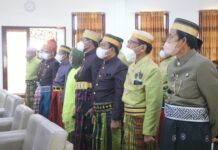 Sekda Bersama Forkopimda Lutim Ikuti Upacara Harla Pancasila Secara Virtual