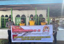 Jelang HUT Bhayangkara ke-76, Satlantas Polres Morowali Utara Gelar Kerja Bakti