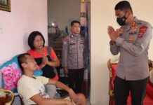 Didiagnosa Tumor Otak, Kapolda Sulteng Jenguk Anggotanya yang Dirawat di Rumah