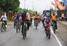 Peringati HUT Bhayangkara ke-76, Polres Morowali Utara Gelar Fun Bike