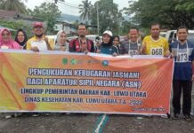Penduli dengan Kesehatan, Puluhan ASN Luwu Utara Ikut Pengukuran Kebugaran Jasmani
