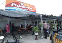 Teras Pujasera Beringin Jaya Rusak, Kapolsek : Karena Beban Berat !