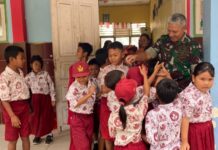 Bekali Anak Sejak Usia Dini, Kodim 1403 Palopo Sosialisasi Ideologi Pancasila di SD 143 Cendana Putih